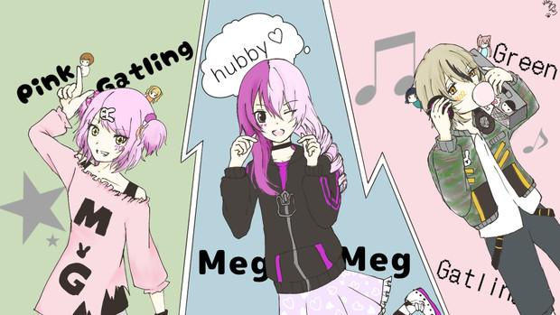 10月テーマイラスト メグメグのガトリンを擬人化してみた わんわんこ さんのイラスト ニコニコ静画 イラスト