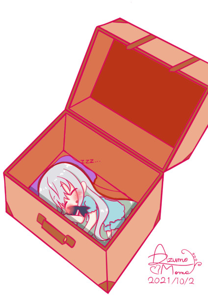 すやすやなちびソフィーちゃんinスーツケース あずももも 創作系vtuber さんのイラスト ニコニコ静画 イラスト