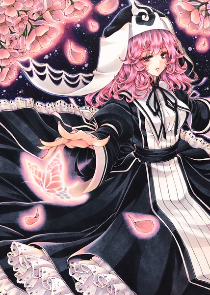 直筆色紙　東方　幽々子 西行寺幽々子☆東方Project色紙直筆イラスト - ちきたま商店 - BOOTH