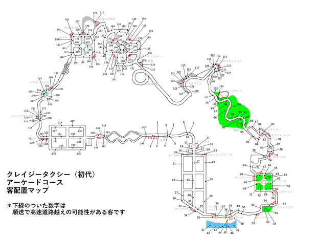 初代クレイジータクシー 客配置マップ Dondan さんのイラスト ニコニコ静画 イラスト