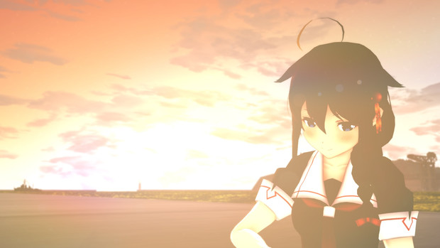 Mmd艦これ 提督 夕日が綺麗で そして何故だろう 少し悲しいね 静止画１ じぇらん さんのイラスト ニコニコ静画 イラスト