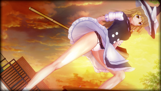 霧雨魔理沙　パンチラ ヒーロー立ちパンチラ魔理沙【A】 / 月島 さんのイラスト - ニコニコ静画(イラスト)