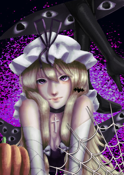 手書きイラスト 東方プロジェクト 八雲紫 ファンアート 色紙