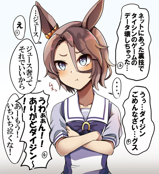 チケットにゲームのデータを消されて怒るタイシン Diz さんのイラスト ニコニコ静画 イラスト