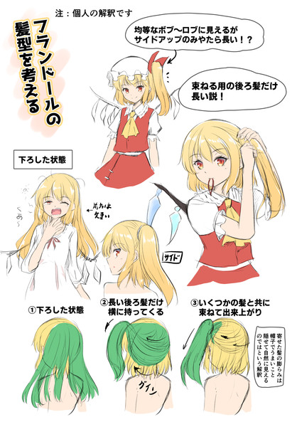 フランドールの髪型考察 白滝まゆつば さんのイラスト ニコニコ静画 イラスト