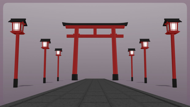 灯篭のある参道ver1.05