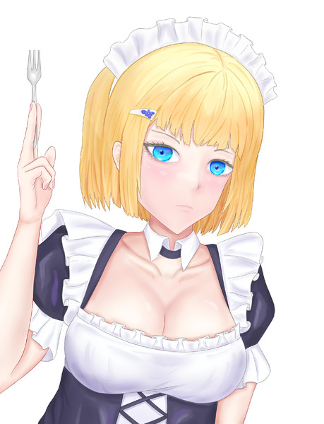 前かがみメイド