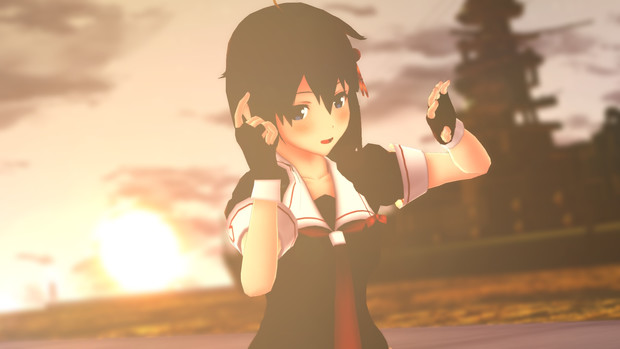 Mmd艦これ 編集版 提督 夕日が綺麗で そして何故だろう 少し悲しいね 静止画 じぇらん さんのイラスト ニコニコ静画 イラスト