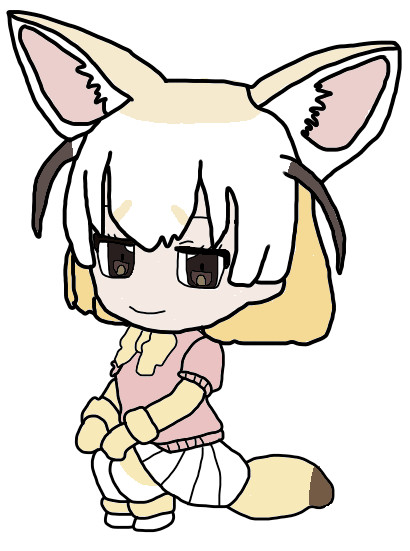 しゃがんでるフェネック 青い猫 さんのイラスト ニコニコ静画 イラスト