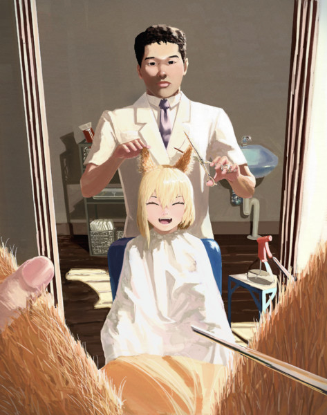 新人さんに切ってもらうリランちゃん 佐藤拓海 さんのイラスト ニコニコ静画 イラスト