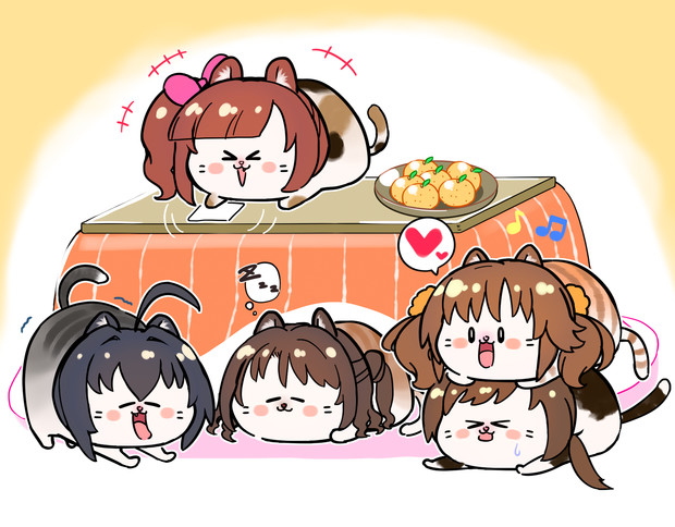 こたつでごろごろニャーと過ごす、ぬこデレラ達(*´ω`*)