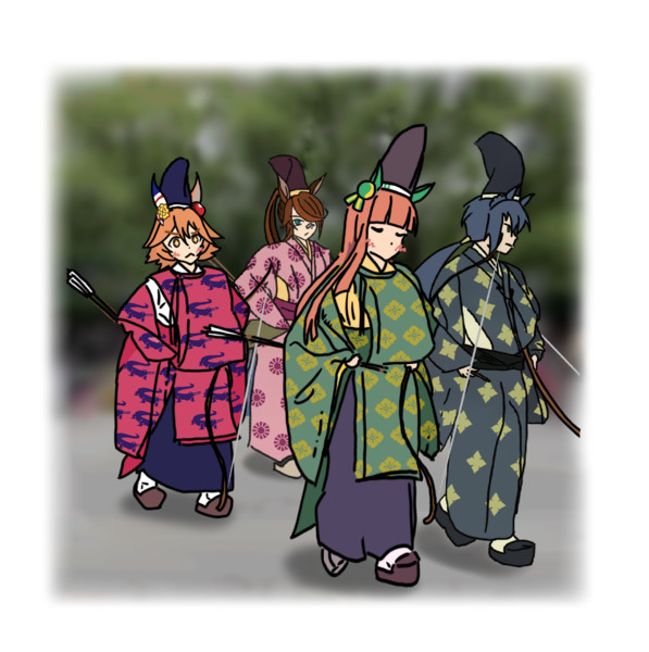 "流鏑メ"、もしくは 御弓神事へと赴く ウマ娘さん達