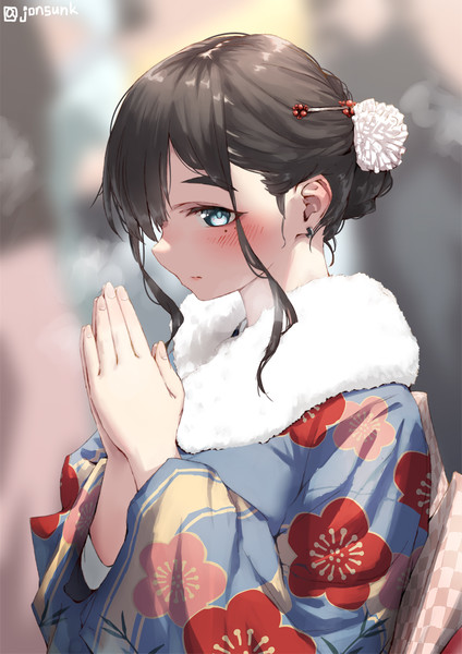 クラスメイトにバレたくなかった初詣の女子 Jonsun さんのイラスト ニコニコ静画 イラスト