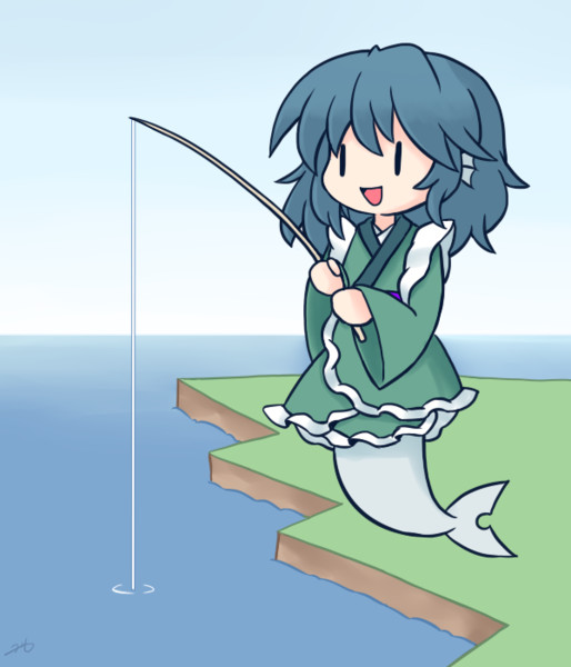 釣りをするわかさぎ姫 216 さんのイラスト ニコニコ静画 イラスト