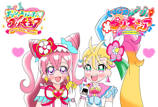 トロプリ、デパプリ Wプリキュアバトンタッチイラスト