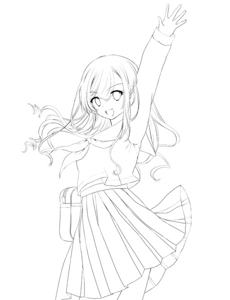 女の子塗り絵 ゆっちゃん さんのイラスト ニコニコ静画 イラスト
