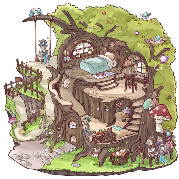 うちの子イラスト 12 木のお家 ちぐ さんのイラスト ニコニコ静画 イラスト