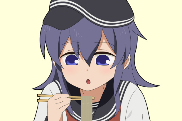 蕎麦を食べる暁ちゃん