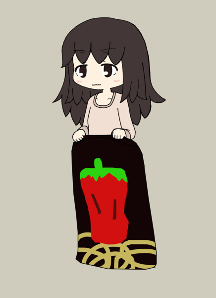 巨大な辛いお菓子のから袋にはいって満足げにしている ゆう さんのイラスト ニコニコ静画 イラスト
