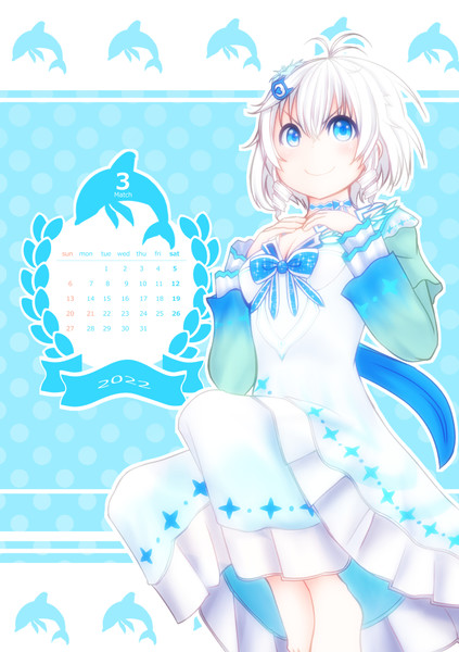 電脳少女シロちゃんカレンダー風（2022年3月） / RyoTakao さん