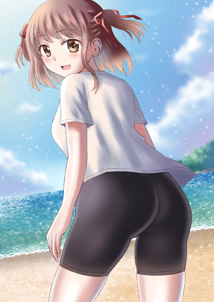 青い空と海とスパッツ娘 名鳥ごん さんのイラスト ニコニコ静画 イラスト
