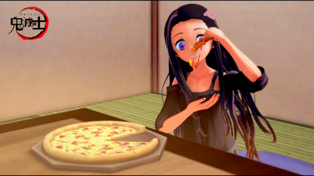 ピザを食べるねずこちゃん 鬼滅紳士 さんのイラスト ニコニコ静画 イラスト