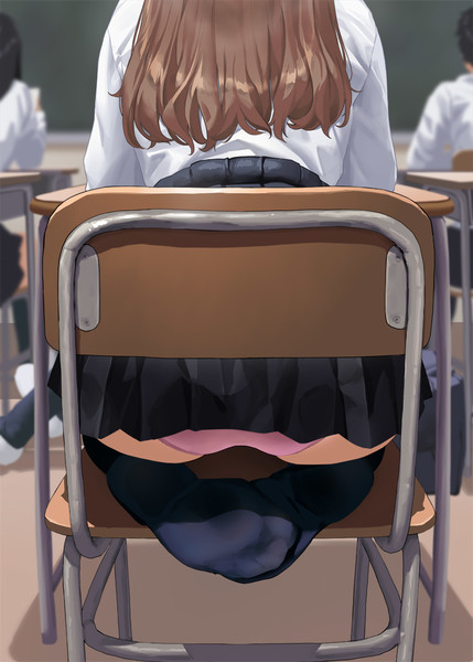 正座しながら椅子に座る女の子の裏側 開栓 さんのイラスト ニコニコ静画 イラスト
