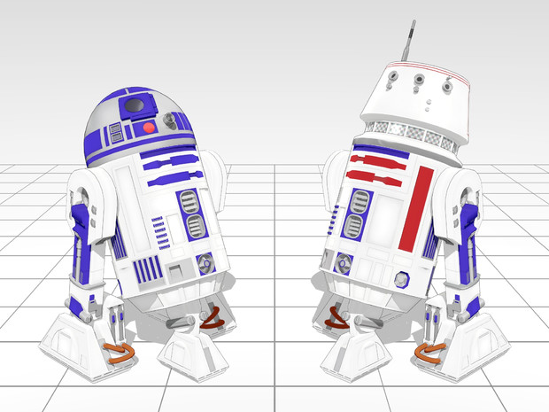 【MMDモデル-OMF12】R2-D2,R5-D4セット【モデル配布あり】