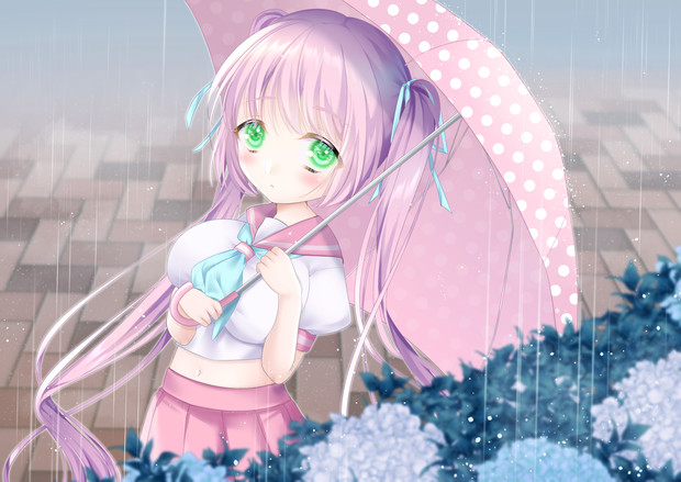 雨と紫陽花 あさぎはに さんのイラスト ニコニコ静画 イラスト