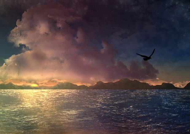 フリー素材 夕暮れの海 てらしー さんのイラスト ニコニコ静画 イラスト