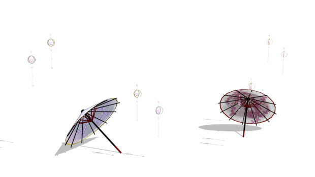 【MMD】桜と藤の傘【ステージ配布】