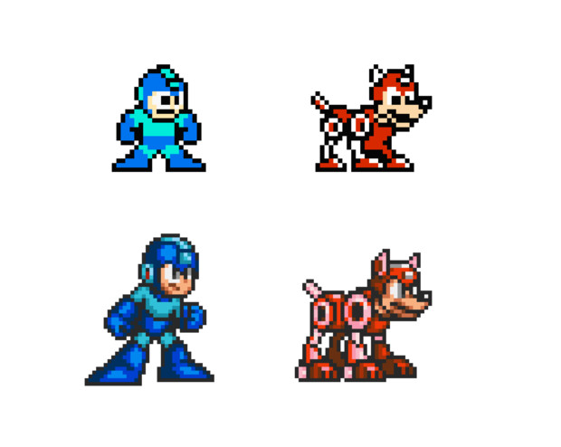 ドット絵 ロックマンとラッシュ Fc Sfc コラボ ニコニコ静画 イラスト