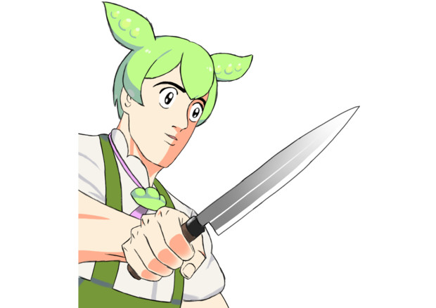 包丁をもつ三代目ずんだもん ずんだおばけ さんのイラスト ニコニコ静画 イラスト