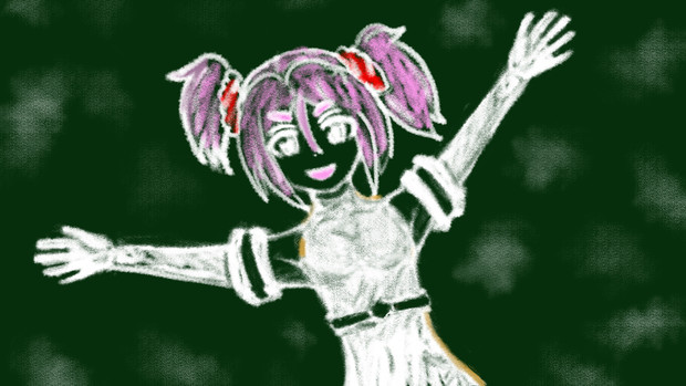処刑少女の生きる道 のモモさん 黒板チョーク絵風 てりあや 犬もどき さんのイラスト ニコニコ静画 イラスト