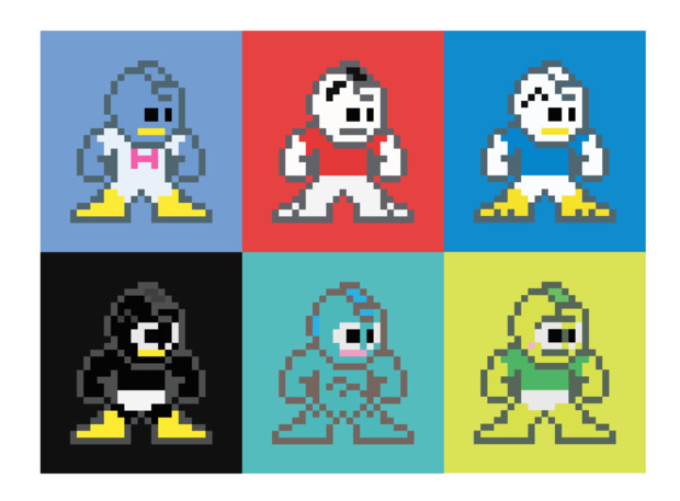 ドット絵 ロックマン はぴだんぶい 6人のロボット Fc風 ニコニコ静画 イラスト
