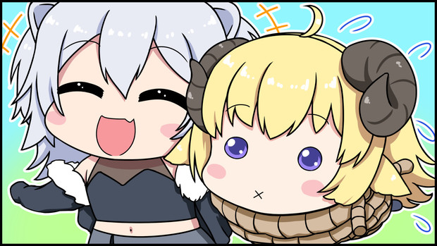 手描き】角巻わためと一緒に羊肉を食べに行きたい獅白ぼたん