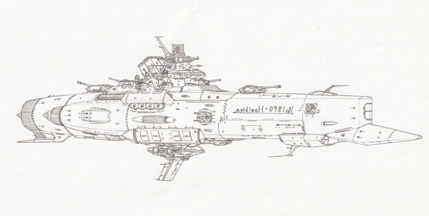 宇宙パトロール巡洋艦ハミディイェ「自作艦」 / 自由音エルマ さんのイラスト ニコニコ静画 (イラスト)