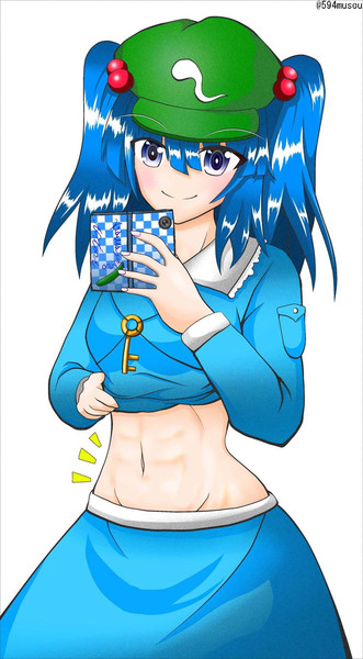 ドヤ顔で腹筋を自慢するにとり 自由突破 さんのイラスト ニコニコ静画 イラスト