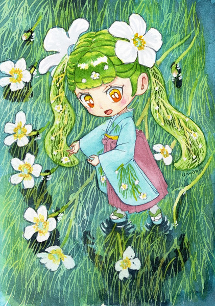 梅花藻の花と姫 うりゃん さんのイラスト ニコニコ静画 イラスト