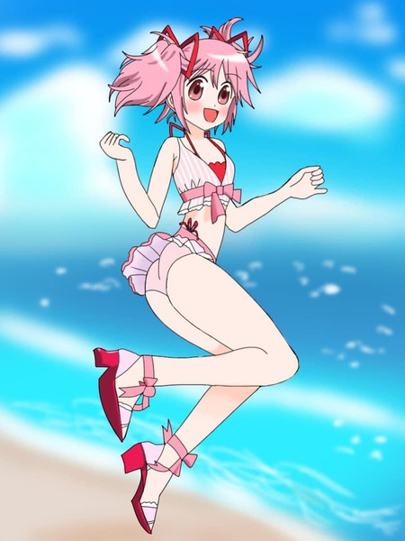 夏のスペシャルイラスト まどマギの鹿目まどか水着ver 絵描きの冒険者katosan さんのイラスト ニコニコ静画 イラスト