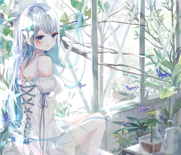 白の乙女と緑の庭園