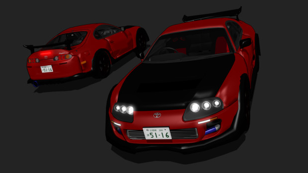 【MMD自動車】JZA80改変 SUPRA”紅獅子”【MMDモデル配布あり】
