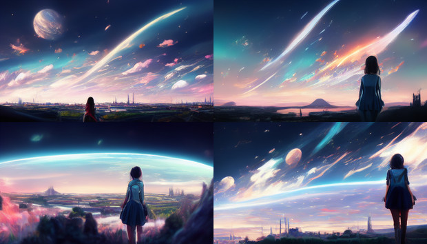未来にたたずむ女性 新海誠な感じ Ai Midjourney Bss 僕が先に好きだったのに さんのイラスト ニコニコ静画 イラスト