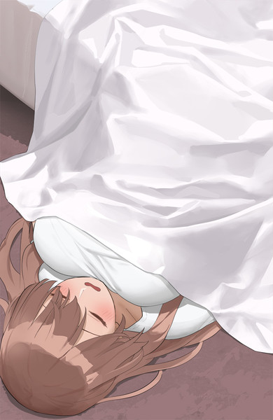 クーラーの効いた部屋で腹をだして居眠りする姉と毛布を掛ける弟 その2 開栓 さんのイラスト ニコニコ静画 イラスト