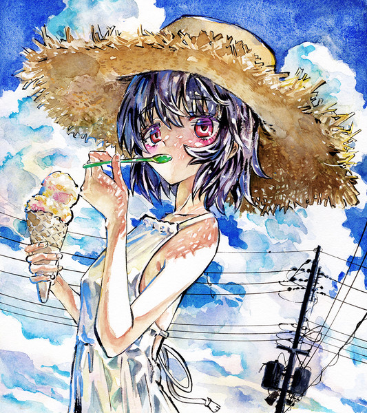 麦わら帽子の少女 カバヂ さんのイラスト ニコニコ静画 イラスト