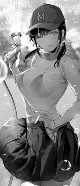 グラウンドの水まきを手伝ってくれたお礼に ちょっとだけ目の保養をさせてくれる野球部の女子マネー ゲンツキ さんのイラスト ニコニコ静画 イラスト