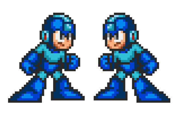 ドット絵 「ロックマン」 RM7 主人公 左右 1995 SFC / zuki