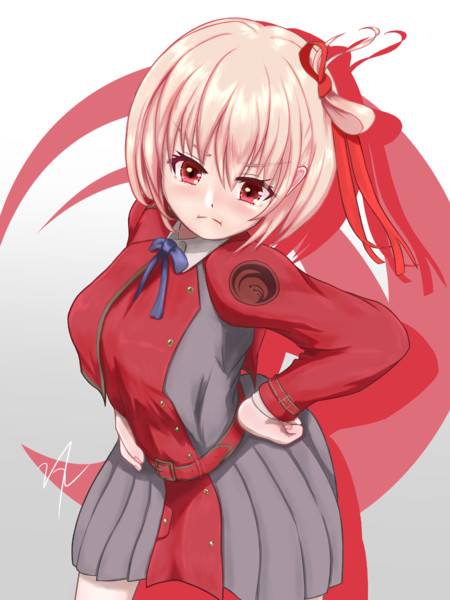 ◇同人手描きイラスト リコリス・リコイル／錦木千束 鉛筆画 水着◇