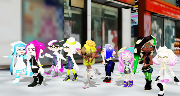 スプラトゥーン3発売記念 過去最大345万本売上突破記念に秋葉原に遊びに来たガール アイドル達 世界平和モララー さんのイラスト ニコニコ静画 イラスト