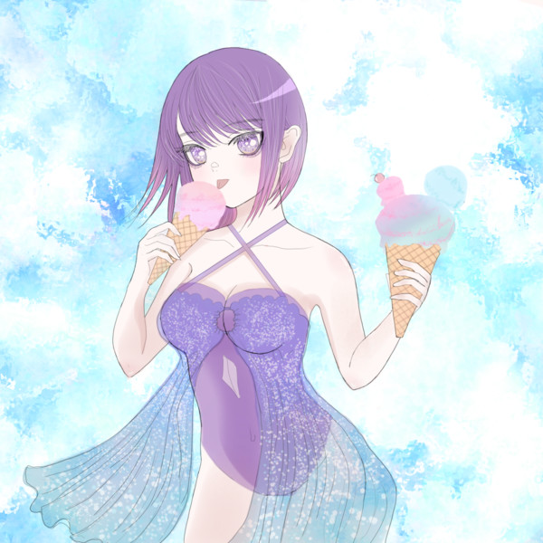 女の子とアイスクリーム はる さんのイラスト ニコニコ静画 イラスト